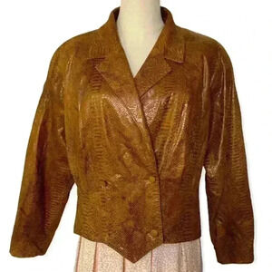 SIBYLLE LYN  Brown Animal Skin Leather Jacket